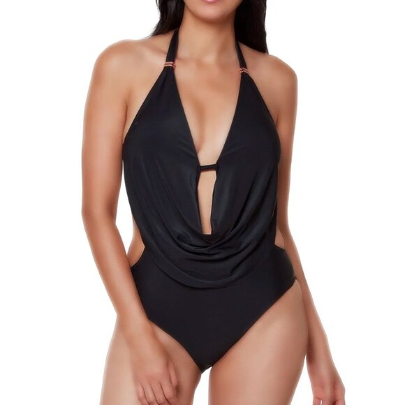 NWT Bar III Womens One Piece Swimsuit Monokini Cowlneck XS S M L XL $90 LLL35 - Picture 9 of 10